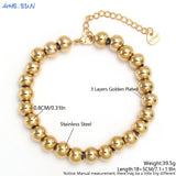 Waterproof Smooth Round Beads Bracelet Adjustable