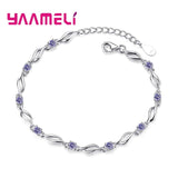 Purple Zircon 925 Sterling Silver Bracelet Bangle