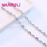 Purple Zircon 925 Sterling Silver Bracelet Bangle