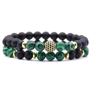 Natural Stone Bracelet Set Men Women Couple Jewelry Christmas