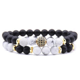 Natural Stone Bracelet Set Men Women Couple Jewelry Christmas