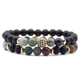 Natural Stone Bracelet Set Men Women Couple Jewelry Christmas