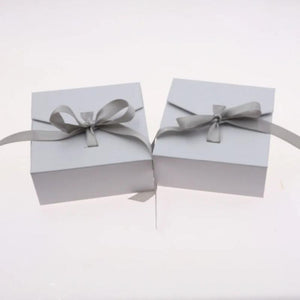 DoreenBeads Gray Ribbon Bowknot Gift Present Jewelry Box