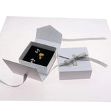 DoreenBeads Gray Ribbon Bowknot Gift Present Jewelry Box