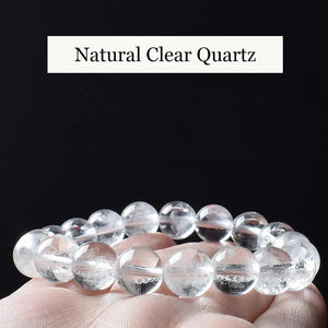 Clear Quartz Crystal Beads Bracelet 100% Rock Crystal Stone Reiki Healing
