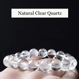 Clear Quartz Crystal Beads Bracelet 100% Rock Crystal Stone Reiki Healing