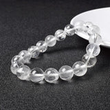 Clear Quartz Crystal Beads Bracelet 100% Rock Crystal Stone Reiki Healing