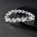 Clear Quartz Crystal Beads Bracelet 100% Rock Crystal Stone Reiki Healing