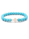 Cross Stone Beaded Bracelet for Women Punk Jewel