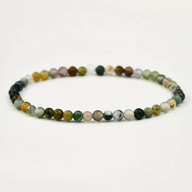 Indian Agate Natural Stone Bracelet Healing Reiki Yoga Meditation Jewelry Gift