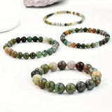 Indian Agate Natural Stone Bracelet Healing Reiki Yoga Meditation Jewelry Gift