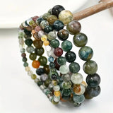 Indian Agate Natural Stone Bracelet Healing Reiki Yoga Meditation Jewelry Gift