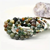 Indian Agate Natural Stone Bracelet Healing Reiki Yoga Meditation Jewelry Gift