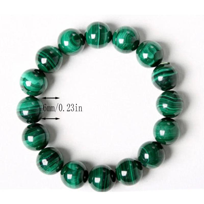 Malachite Beads Bracelet Natural Quartz Stone 6mm 8mm 10mm 12mm