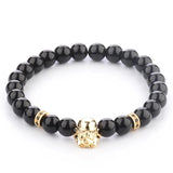 Darth Vade Head Agate Beaded Bracelet for Men