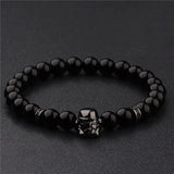 Darth Vade Head Agate Beaded Bracelet for Men