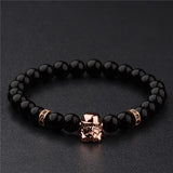 Darth Vade Head Agate Beaded Bracelet for Men