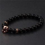 Darth Vade Head Agate Beaded Bracelet for Men