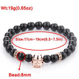 Darth Vade Head Agate Beaded Bracelet for Men
