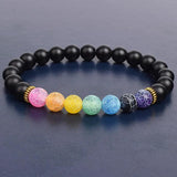 7 Chakra Agates Crystal Stone Bead Bracelet for Healing Anxiety