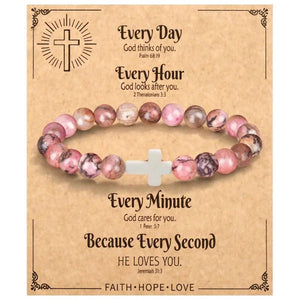 Religious Cross Bracelet Bible Verse Faith Christmas Gift for Women