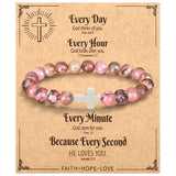 Religious Cross Bracelet Bible Verse Faith Christmas Gift for Women