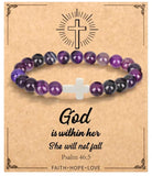 Religious Cross Bracelet Bible Verse Faith Christmas Gift for Women