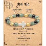 Religious Cross Bracelet Bible Verse Faith Christmas Gift for Women
