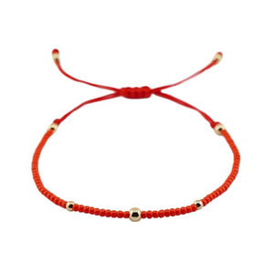 Boho Red Seed Bead String Friendship Thin Bracelet Lucky Gift