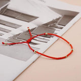 Boho Red Seed Bead String Friendship Thin Bracelet Lucky Gift