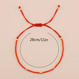 Boho Red Seed Bead String Friendship Thin Bracelet Lucky Gift