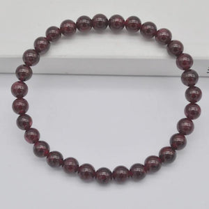 Red Garnet Stone Bracelet Bangle Stretch Jewelry for Women