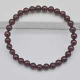 Red Garnet Stone Bracelet Bangle Stretch Jewelry for Women