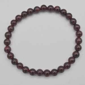 Red Garnet Stone Bracelet Bangle Stretch Jewelry for Women