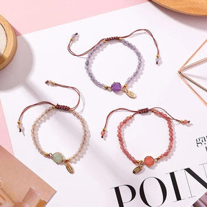 Beaded Crystal Irregular Stone Rope Bracelet for Women