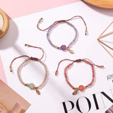 Beaded Crystal Irregular Stone Rope Bracelet for Women