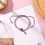 Beaded Crystal Irregular Stone Rope Bracelet for Women