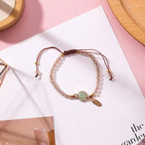 Beaded Crystal Irregular Stone Rope Bracelet for Women