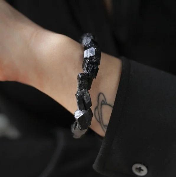 Raw Tourmaline Stretch Bracelet | Natural Stone