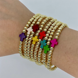 Vlen Multicolor Cross Bracelet for Women Stretchy Pulseras Jewelry