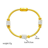 316L Stainless Steel Zirconia Beaded Bracelet for Women Girls