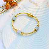 316L Stainless Steel Zirconia Beaded Bracelet for Women Girls