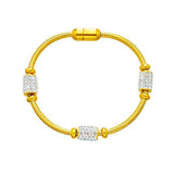 316L Stainless Steel Zirconia Beaded Bracelet for Women Girls