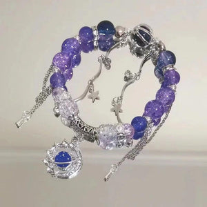 Fairy Sweet Butterfly Tassel Bracelet Light Star Planet Beaded Jewelry