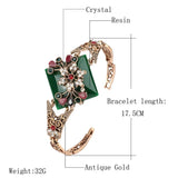 Kinel Green Big Bracelet Vintage Jewelry