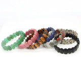 Natural Stone Square Beads Strand Bracelets Amethyst Rose Quartz Healing Crystal