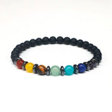 6mm 7 Chakra Bracelet Magnetic Hematite Evil Eye Bracelet Spiritual Jewelry
