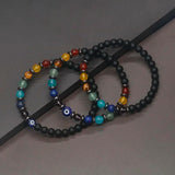 6mm 7 Chakra Bracelet Magnetic Hematite Evil Eye Bracelet Spiritual Jewelry