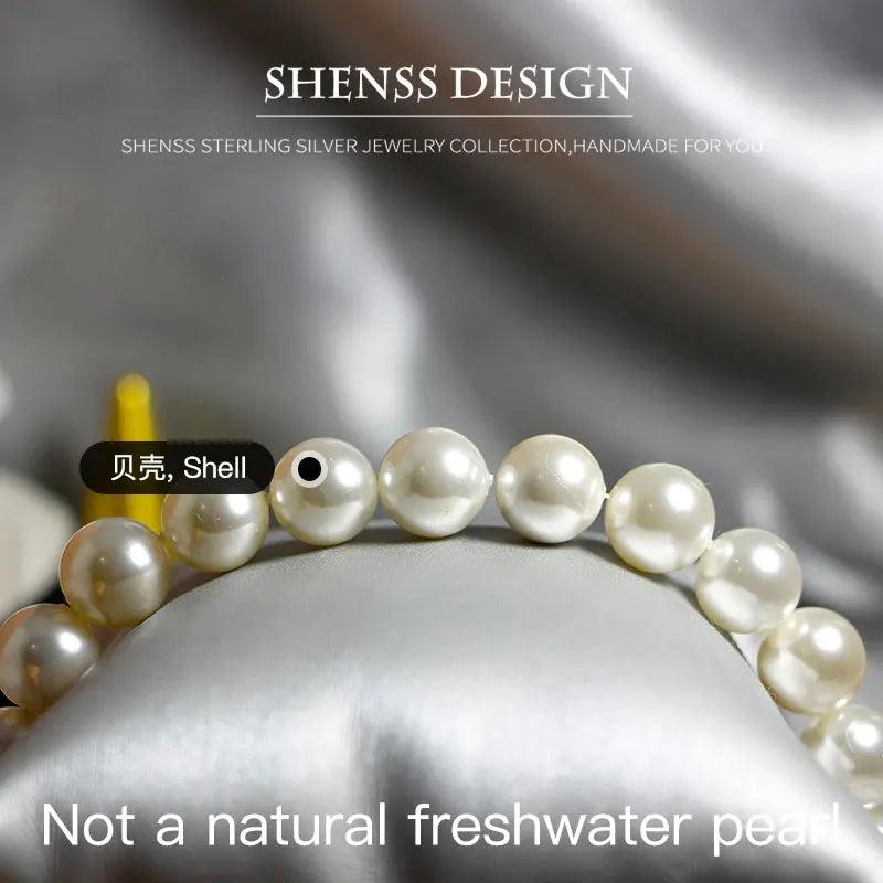 14mm Shell Pearl Bracelet for Women Elastic Customizable
