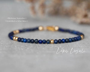 Lapis Lazuli Birthstone Bracelet Crystal Jewelry